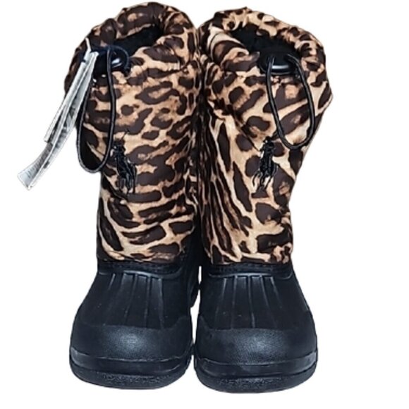 Polo Ralph Lauren Girls size 11 Snow Boots Animal Print Waterproof Preppy NWT - Picture 1 of 10